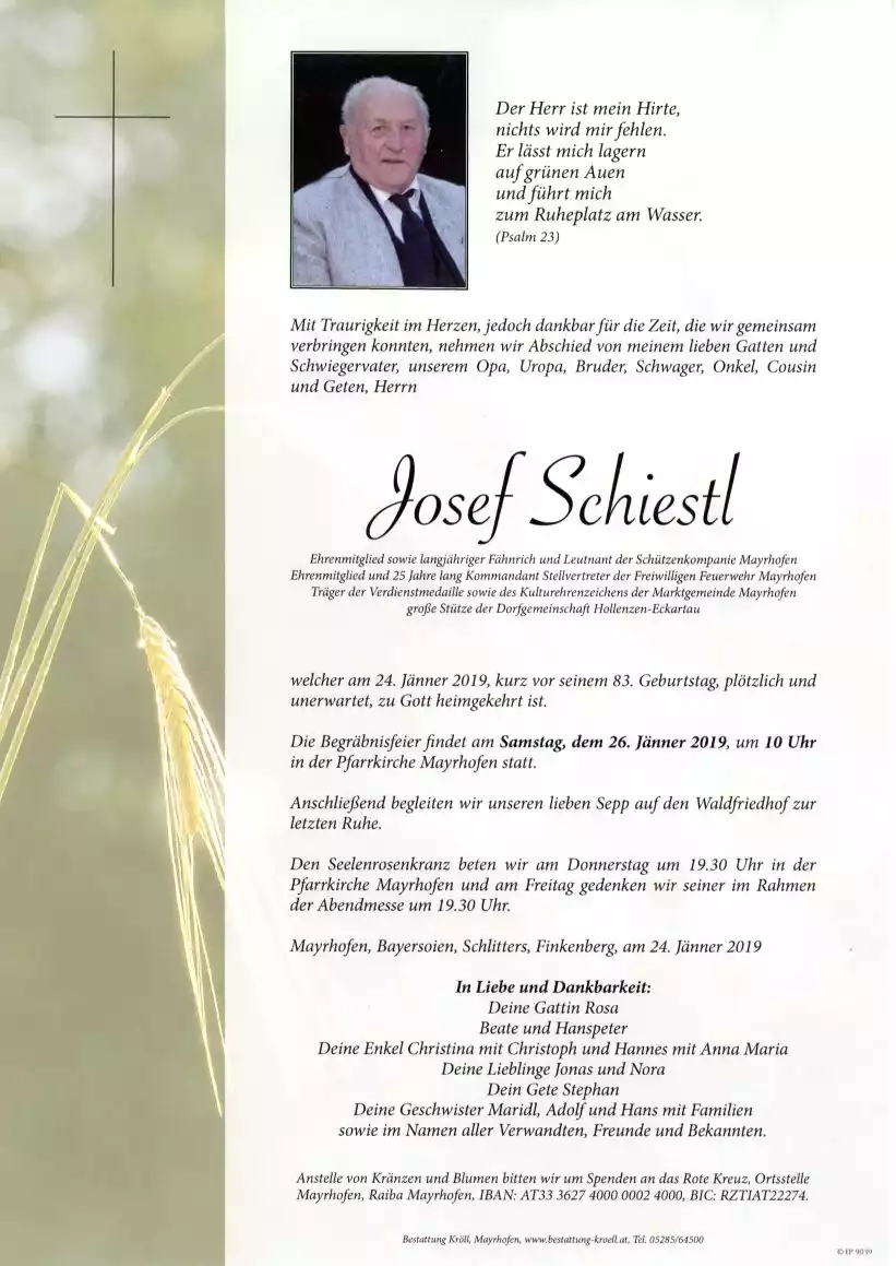 Parte von Josef Schiestl